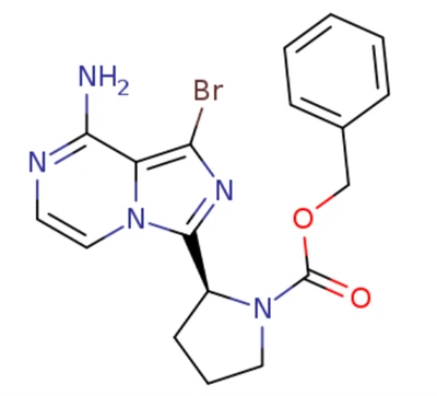 (S) -benzyl 2- (8-amino-1-bromoimidazo [1,5-a] pirazin-3-yl) pyrrolidine-1-carboxylate （CAS: 1420478-88-1）
