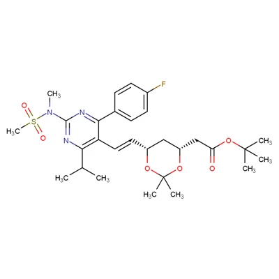 6-[(1E)-2-[4-(4-Fluorofenil)-6-({1-metiletil)-2-[methyl(methylsulfonyl) )amino]-5-pirimidinil]etenil]-2,2-dimetil-1,3-dijosan-4-Aċidu aċetiku 1,1- Ester tad-dimetiletil